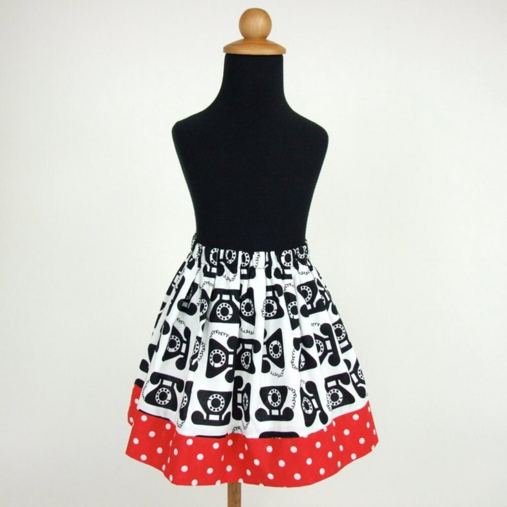 Vintage Telephones Girl's Skirt